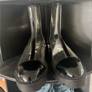 Zara Black and Transparent Ankle Boots